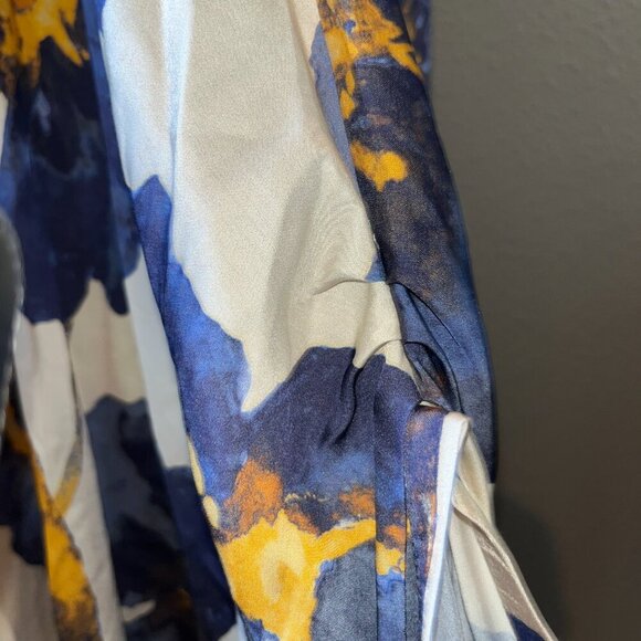 HOUSE OF AZOIIA SILK BLEND BLUE FLOWERS KAFTAN DRESS - NEW WITH TAGS - XXL/3XL - Picture 9 of 16